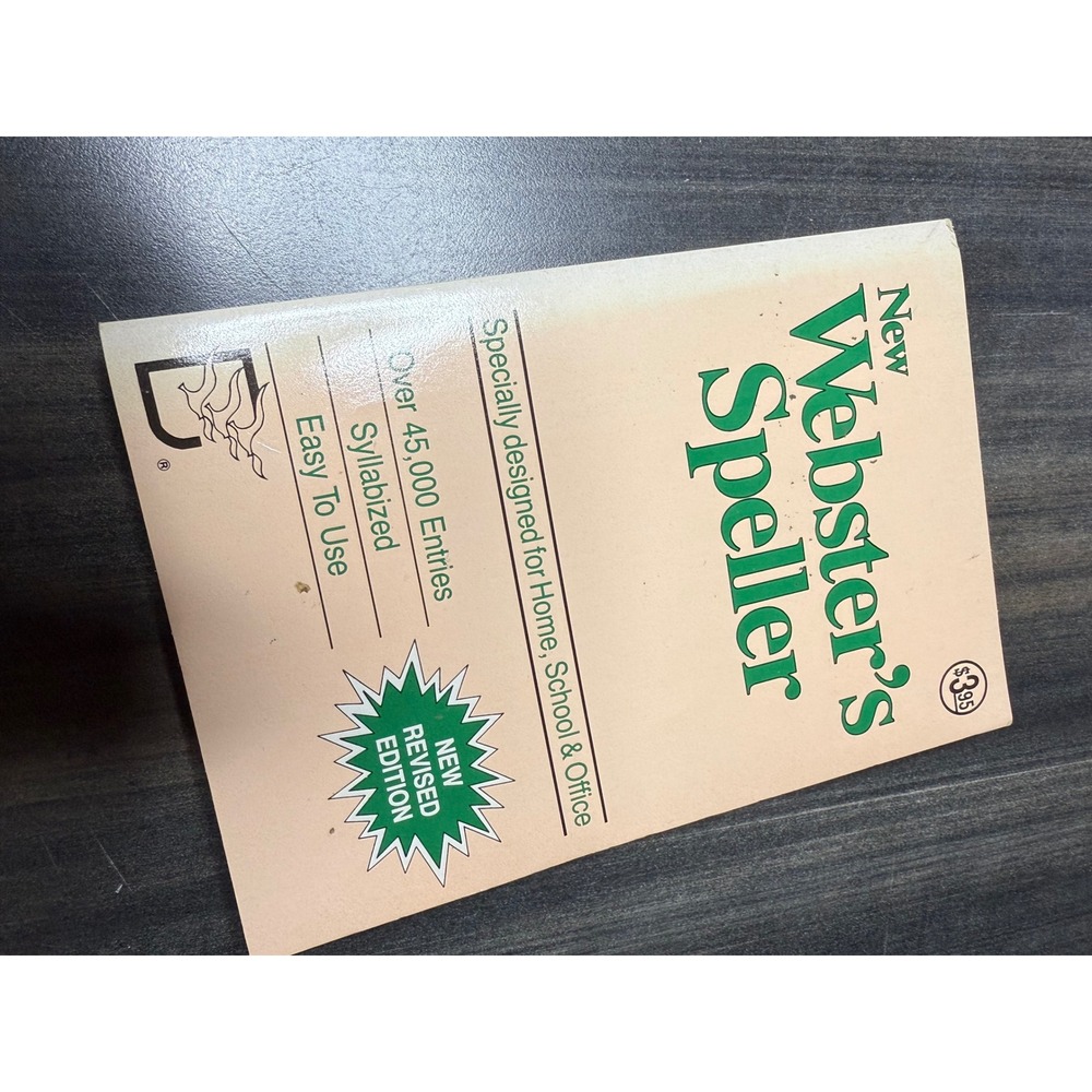 New Webster's‎ Speller Revised Edition Over 45000 Entries Syllabized Vintage